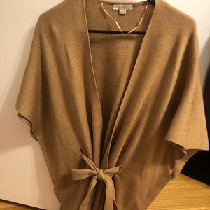 Camel poncho/cape with belt